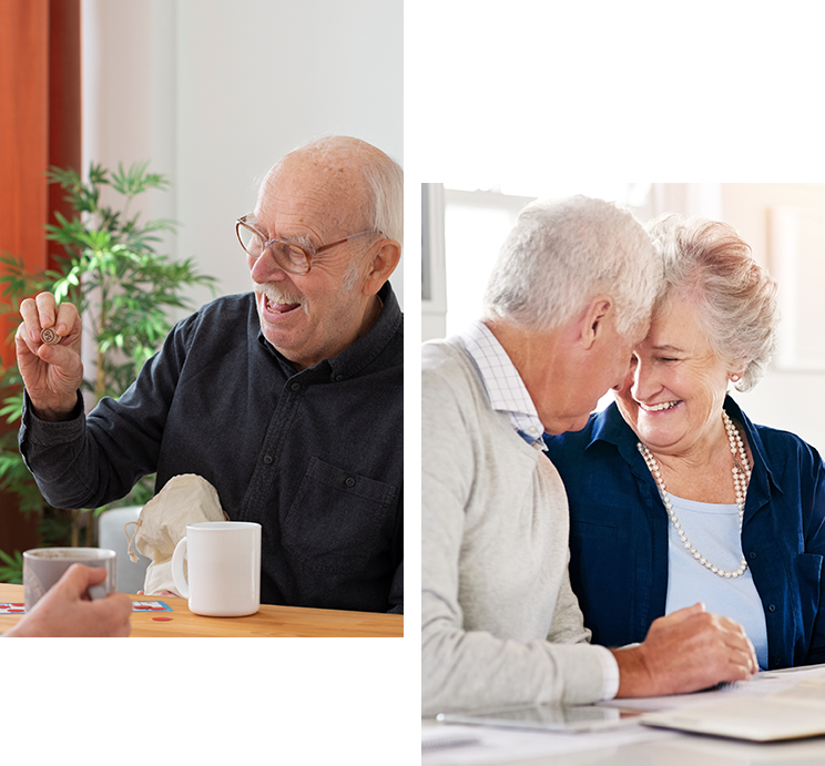 Old couple financial advisor smile agreement deal success retirement home planning